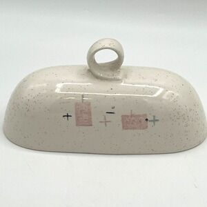 Vintage Vernon Ware Tickled Pink butter dish lid replacement Metlox Ceramic MCM